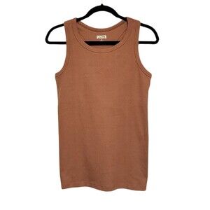 Duluth Trading Co. No Yank Tank Top Ribbed Racer Back Mocha Color Womens Size M